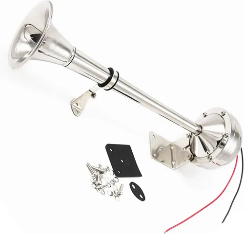 Miniatura 4 de Bocina de coche 160db barco marino potente cuerno plata 12V coche eléctrico cuerno con soporte de montaje trompeta camión cuerno v plata AI-ME202 0