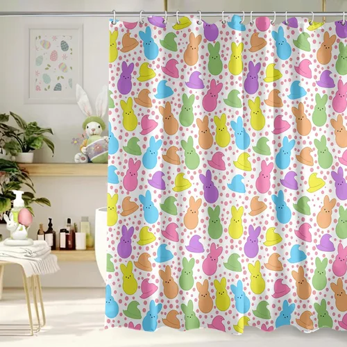 Miniatura 10 de Cortina de Ducha Feliz Navidad 72x72 Pulgadas Cortinas de Ducha de Reno Navideño para Baño con Ganchos Decoración Navideña de Baño Hogar Vacaciones