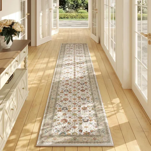 Miniatura 50 de Rugcomf Alfombra de pasillo de 2 x 6 pies, lavable, bohemio, suave, antideslizante, no desprende pelusa, lana sintética, estilo vintage para cocina