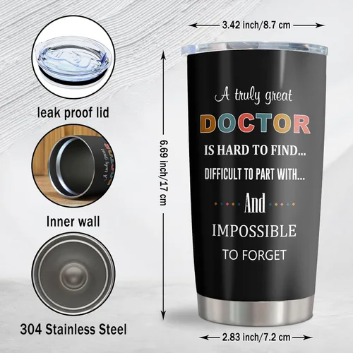 Miniatura 3 de Vaso de 20 onzas, regalo de agradecimiento al médico/graduación para hombres/mujeres, regalo de jubilación/día del médico para Dr./MD Cup 1 unidad
