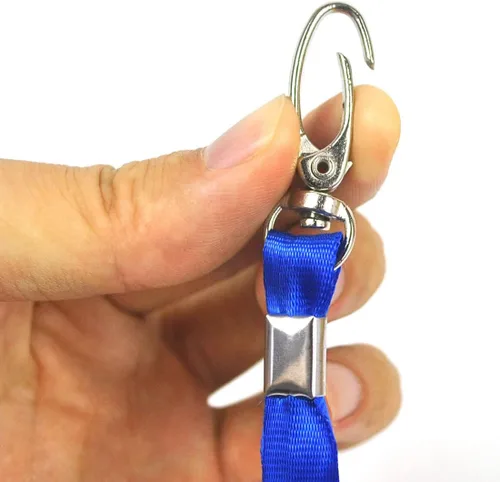 Miniatura 4 de Bird Fiy 50 cordones azules de nailon a granel para insignias de identificación, cordones de insignia, ganchos giratorios, clips ideales