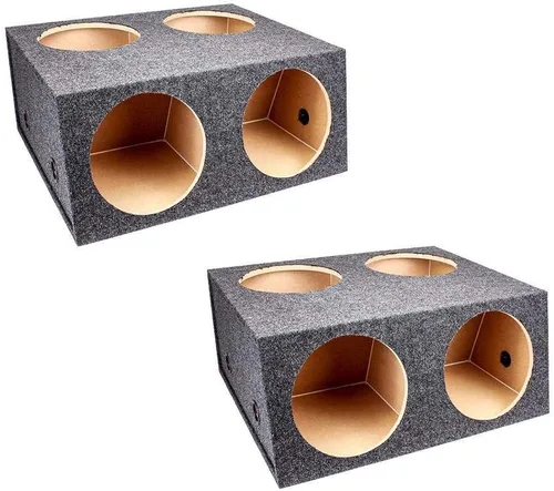 Q Power Caja de altavoz dividida sellada de 4 agujeros de 12 pulgadas (2 unidades)
