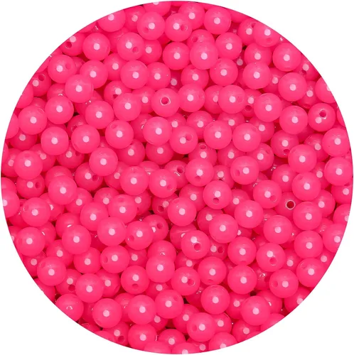 Miniatura 69 de BONNY BOXX 2000 piezas 4 mm cuentas redondas de acrílico de zafiro suave, bolas de plástico de chicle de burbujas, cuentas gruesas de bolas
