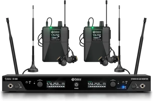 Miniatura 9 de D Debra Pro ST-102 & ST-202 & M-PROI Sistema de monitor in-ear estéreo inalámbrico Sistema de receptor Bodypack, rendimiento con 100 frecuencias