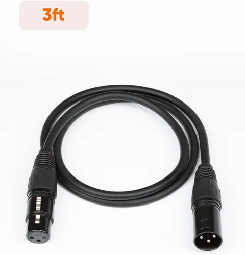 Miniatura 7 de CableCreation Cable XLR corto de 3 pies, cable de micrófono macho a hembra, balanceado de 3 pines compatible con micrófono Shure SM, Behringer