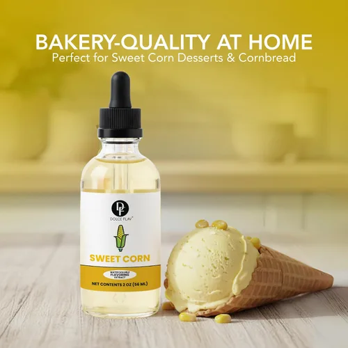Miniatura 8 de Extracto Natural de Maíz Dulce Dolce Flav – 2 onzas Soluble en Agua, Kosher, Sin Azúcar, Sabor Concentrado de Maíz Dulce y Sabroso para Hornear, Pan