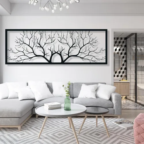 Miniatura 3 de ICEWQOQU Arte de pared de metal árbol de la vida, árbol de la vida, decoración de pared de ramas de metal, decoración de pared de ramas, arte