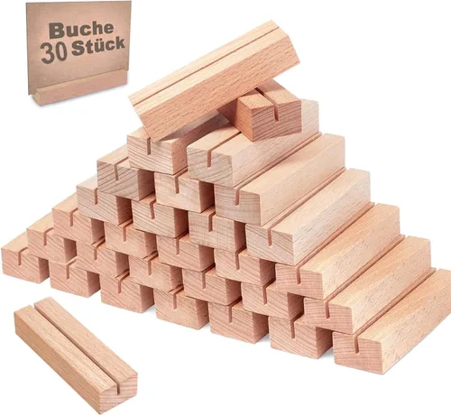 Miniatura 11 de 16 soportes de madera para tarjetas de lugar, soporte para tarjetas de fotos de madera para bodas, banquetes y fiestas, soporte de números de mesa