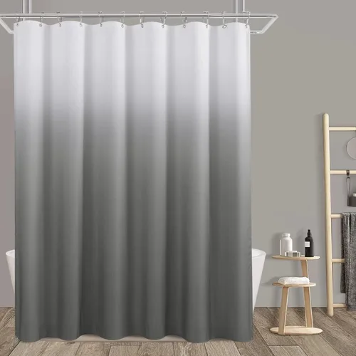 Miniatura 13 de Cortina de ducha para compartimento pequeño negra para hombres, 36 pulgadas de ancho, juego de cortinas de baño gris, cortinas geométricas estrechas