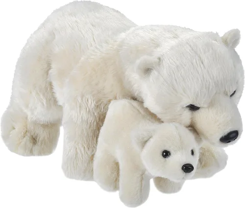 Wild Republic Mamá y Bebé Oso Polar de Peluche, Animal de Peluche, Juguete de Peluche, Regalos para Niños, 14 pulgadas