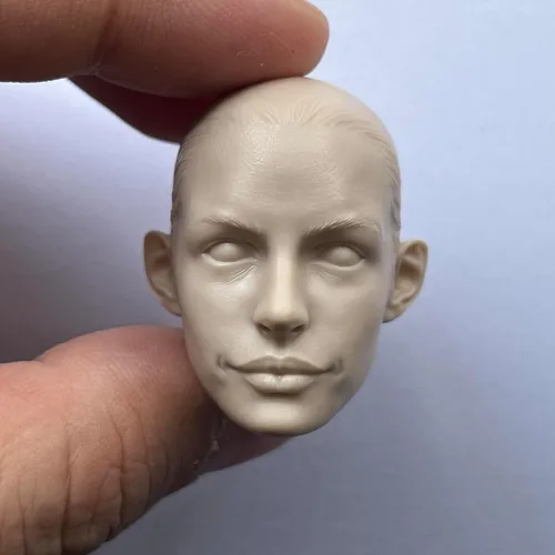 Miniatura 9 de Esculpa de cabeza femenina a escala 1/6, Beauty Girl sin pintar, tallada en la cabeza para cuerpo de figura de acción PH TBL JO de 12 pulgadas (C)