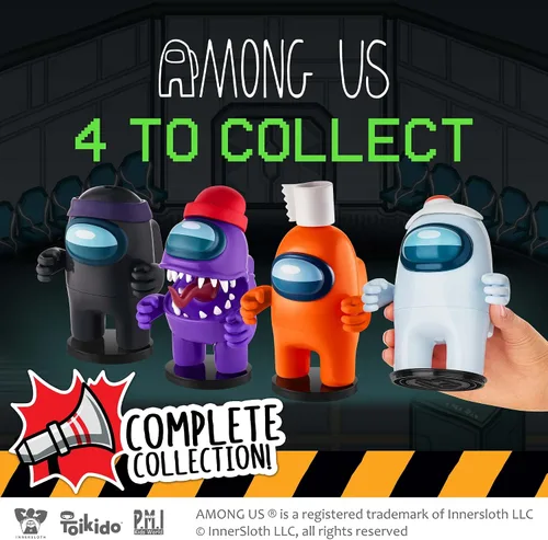 Miniatura 4 de Among Us White Crewmate Ink Stamper - Sombrero de émbolo de huevo, figura de 5 pulgadas, recuerdo de fiesta