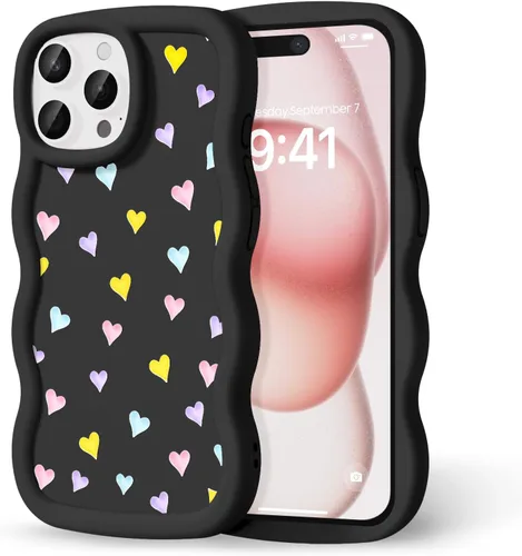 Miniatura 72 de Compatible con iPhone SE/8/7 Funda para Mujeres y Niñas, Marco Ondulado Rizado con Patrón Lindo, Estética Delgada Suave Silicona TPU Parachoques