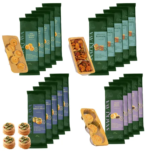 Miniatura 23 de Snacklava Cashew Bird's Nest - Paquete de 6 (24 piezas por paquete) - Sin ingredientes artificiales, colores o conservantes - Pasteles hechos a mano