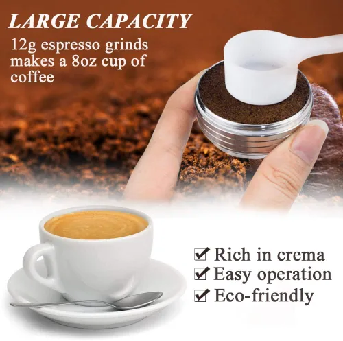 Miniatura 3 de CAPMESSO Cápsulas de café reutilizables de acero inoxidable, cápsulas de café recargables de metal compatibles con Nespresso Vertuoline
