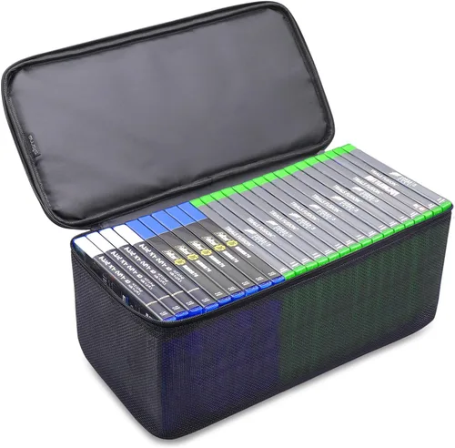 Miniatura 10 de sisma Estuche de almacenamiento de videojuegos compatible con Xbox PS5 PS4, soporte para discos de juego, organizador de almacenamiento para el hogar