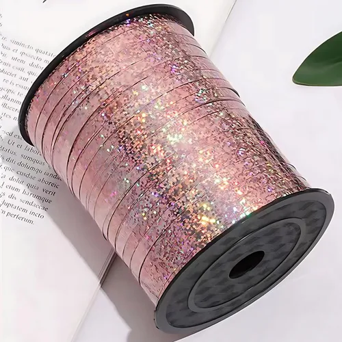 Miniatura 3 de Cinta rizadora metálica brillante de 500 yardas, arco iris, globo multicolor, rollo de cuerda iridiscente para envolver regalos