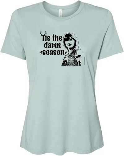 Miniatura 9 de Cute Women's Screen Printed Crew Neck Tee, Shirts With Sayings, Dusty Blue or Olive