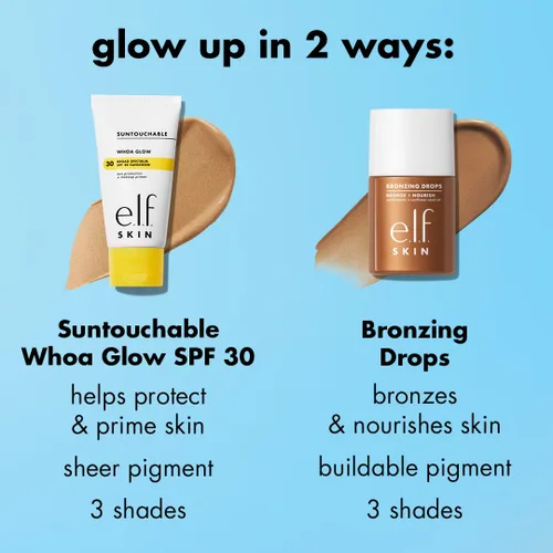 Miniatura 7 de e.l.f. SKIN - Gotas bronceadoras, bronceador líquido para rostro y piel, crea un brillo bañado por el sol, infundido con vitamina E, vegano y libre