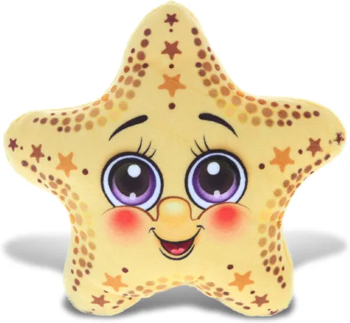DolliBu Juguete de peluche de estrella de mar amarilla, regalo de estrella de mar para niños y adultos, lindos animales de peluche para niños