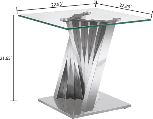 Miniatura 180 de Mesa de centro de cristal de lujo, mesa de centro de sofá de 47 pulgadas con marco de acero inoxidable dorado y parte superior de vidrio negro, mesa