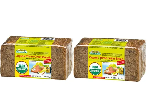 Miniatura 22 de Mestemacher Pan de centeno entero orgánico, 17.6 onzas, auténtico pan de centeno alemán de grano entero Pan europeo denso de alta fibra, orgánico