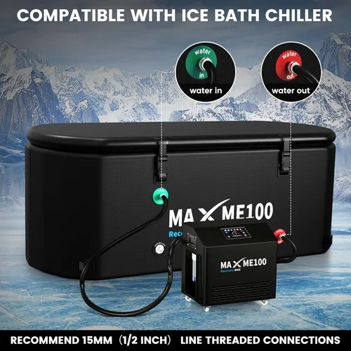 Miniatura 6 de Bañera de inmersión fría, bañera de hielo, soporta 618 libras, inmersión en frío XXXL de alta resistencia con paso antideslizante, portátil