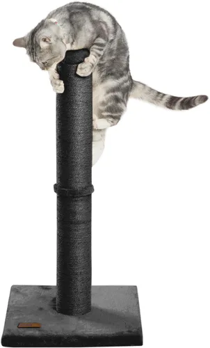 Miniatura 8 de Karolpar Poste rascador para gatos de 34 pulgadas con cuerda de sisal natural, 4.3 pulgadas de diámetro grande, árbol rascador para gatos de Negro