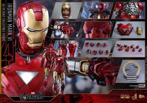 Miniatura 7 de Hot Toys Figura de Marvel The Avengers Iron Man Mark VI DIECAST a escala 1/6