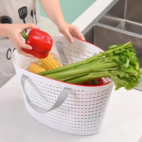 Miniatura 8 de Cesta de almacenamiento de plástico portátil con asa y caja organizadora para baño, despensa, cocina, dormitorio universitario, garaje, cesta