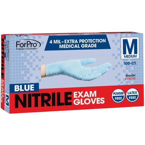 Miniatura 2 de ForPro - Guantes desechables de nitrilo para examen, grado médico, protección adicional de 4 mil, sin polvo, sin látex, no estériles, seguros