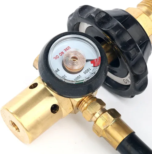 Miniatura 8 de Regulador del inflador del flujo de aire del relleno del globo del látex del helio 0-3000 PSI con el indicador para la válvula del tanque CGA580
