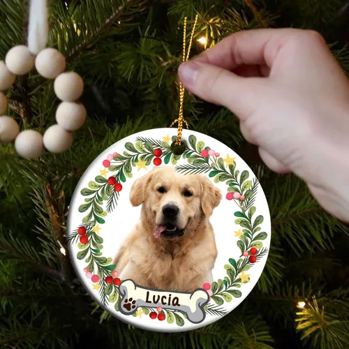 Miniatura 2 de Adorno personalizado para foto de perro, adorno de Navidad personalizado para mascotas 2023, regalos de Navidad personalizados para cachorros