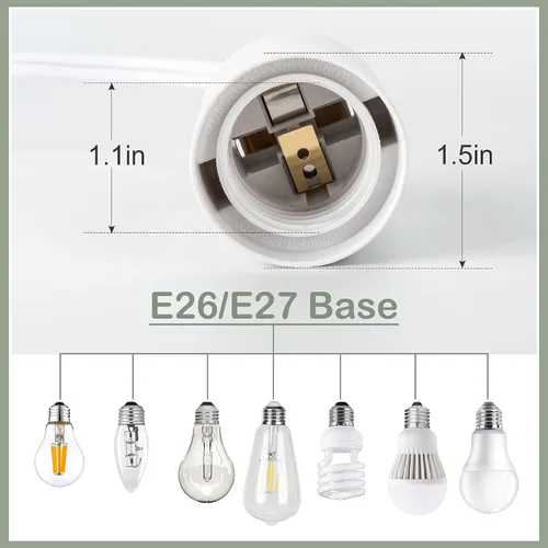 Miniatura 3 de JACKYLED Cable de extensión colgante para farol, UL 12 pies, E26 E27, interruptor de encendido/apagado, iluminación colgante para cocina