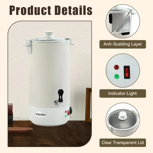 Miniatura 5 de TCFUNDY Olla de fusión de cera para hacer velas, 10 L, olla eléctrica antiadherente para cera de velas, 10 L, kit de fabricación de velas para Blanco