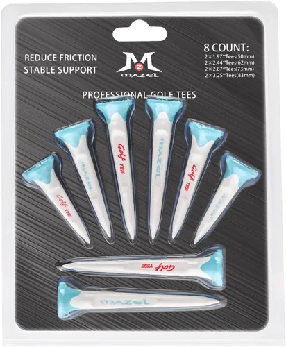 Miniatura 9 de MAZEL Paquete de 8 camisetas de golf de plástico, excelente durabilidad y estabilidad, camisetas de plástico con 5 puntas, reduce la fricción