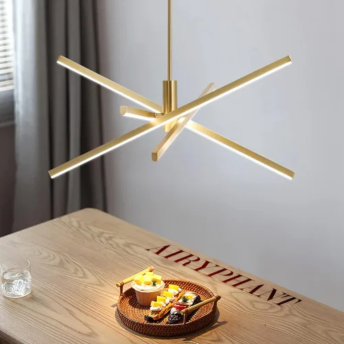 Miniatura 14 de Candelabro LED moderno de níquel, 4 luces regulables, iluminación colgante de techo para comedor, sala de estar, cocina, isla, dormitorio, 4