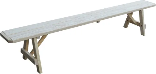 Miniatura 55 de Furniture Barn USA Banco tradicional de pino tratado a presión de 2 pies, tinte de cedro