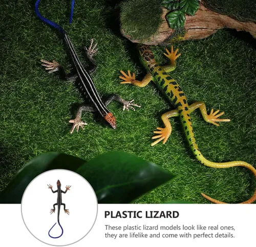 Miniatura 7 de Toddmomy Lagartos de plástico realista juguete de lagarto modelo artificial reptil lagarto figuras animales juguetes trucos broma para niños