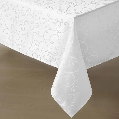 Miniatura 8 de Romanstile Mantel Rectangular de Jacquard, Mantel de Mesa Impermeable Elegante con Patrón Floral Rizado de Damasco, Cubierta de Mesa Decorativa