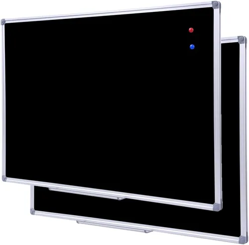 Miniatura 8 de Pizarra grande negra de 36 x 48 pulgadas para la pared de la escuela, pizarra magnética negra con marco de aluminio y bandeja para marcadores