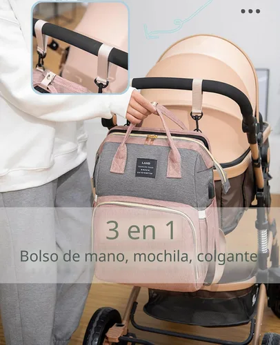 Miniatura 7 de Mochila de pañales azul para mamá: bolsas de bebé grandes con cambiador para niños pequeños, niñas, mujeres, papá, mamá, hombres, mochila de viaje