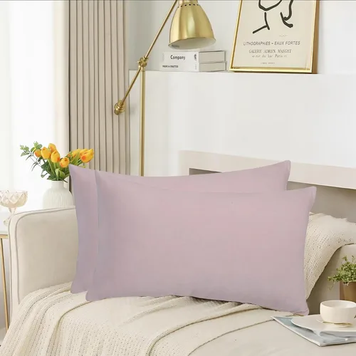 Miniatura 3 de Juego de 2 fundas de almohada lumbares decorativas de terciopelo de algodón suave de 12 x 20 pulgadas, fundas de cojín para sofá, dormitorio
