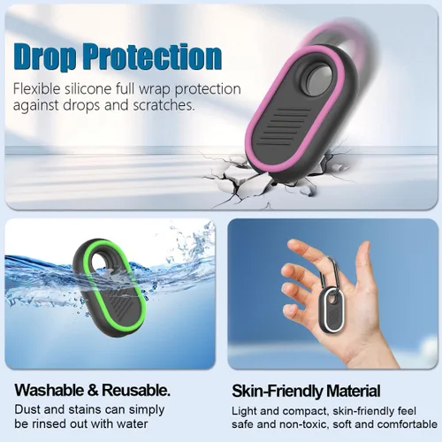 Miniatura 3 de Paquete de 4 fundas compatibles con Samsung Galaxy SmartTag2, resistentes fundas de silicona suave antideslizante para Galaxy Smart Tag 2
