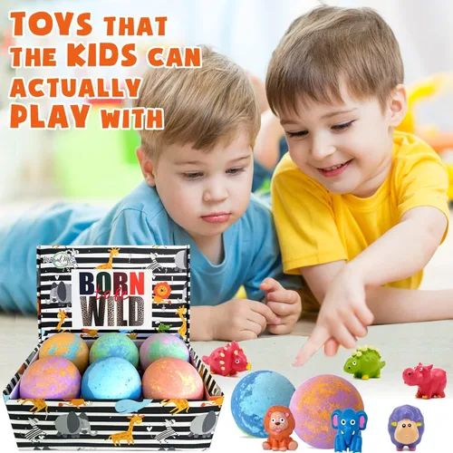 Miniatura 3 de Bombas de baño para niños con sorpresa en el interior – Baño orgánico con juguetes en el interior. Todo natural, suave y seguro para niños, bolas