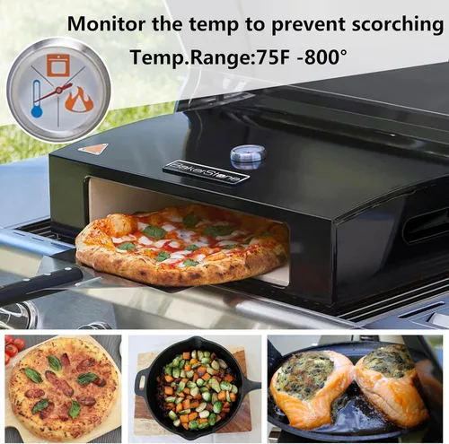 Miniatura 3 de BakerStone Horno de pizza al aire libre, horno de pizza de gas propano para parrilla, cámara de cocción de piedra de 5 lados, kit de caja de horno