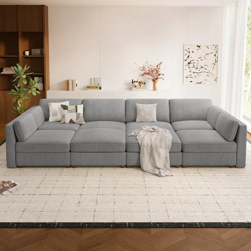 Miniatura 39 de Sofá biplaza extragrande de 83.5 pulgadas, sofás para sala de estar, sofá nube de felpilla de asiento profundo, sofá modular seccional, funda