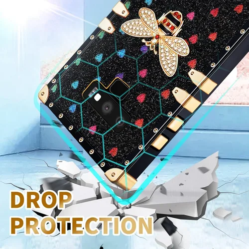 Miniatura 6 de Loheckle Funda para Samsung Galaxy Note 9 para mujer, diseño con soporte de anillo y cordón, elegante funda de lujo de abejas para Samsung Note 9 6.4