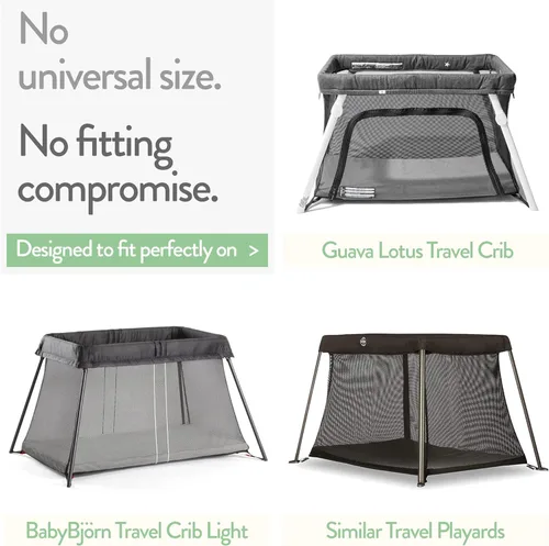 Miniatura 2 de Sábanas bajeras de viaje para cuna, compatibles con Guayaba Lotus, Baby Bjorn, Dream on Me Travel Cuna Playard – Se adapta perfectamente a colchones