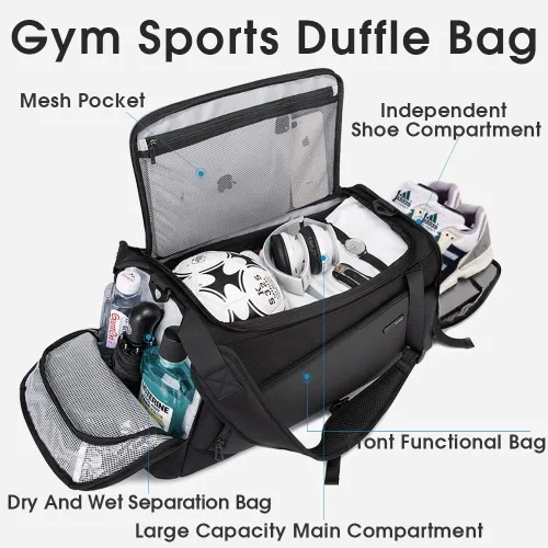 Miniatura 2 de BANGE Mochila deportiva de gimnasio para hombre y mujer Negro L Mochila